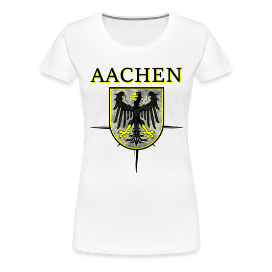 Aachen Stadtwappen, Frauen Premium T-Shirt - weiß