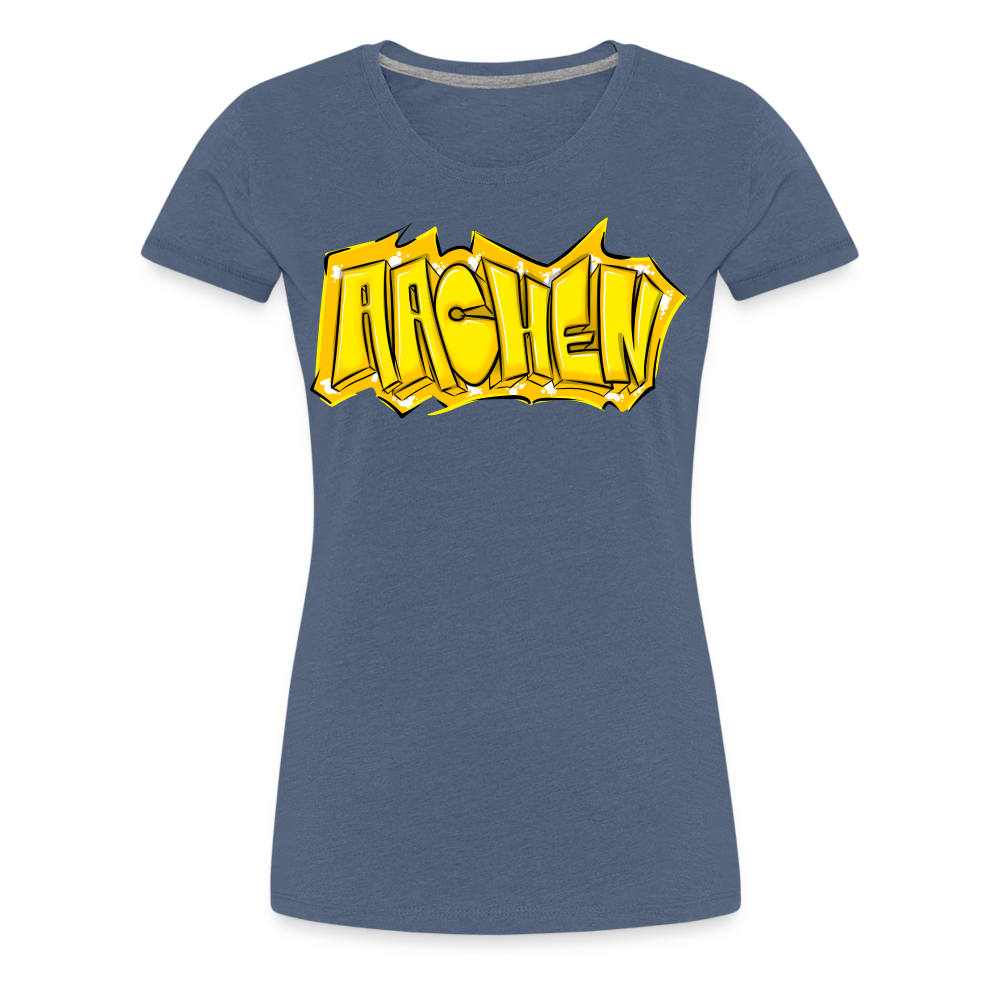 Aachen Frauen Premium T-Shirt - Blau meliert