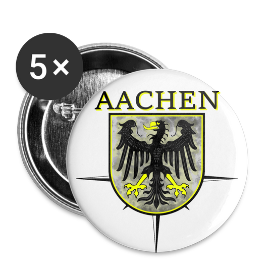 Aachen Buttons groß 56 mm (5er Pack) - weiß