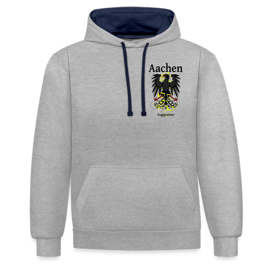 Aachen Kontrast-Hoodie - heather grey/navy