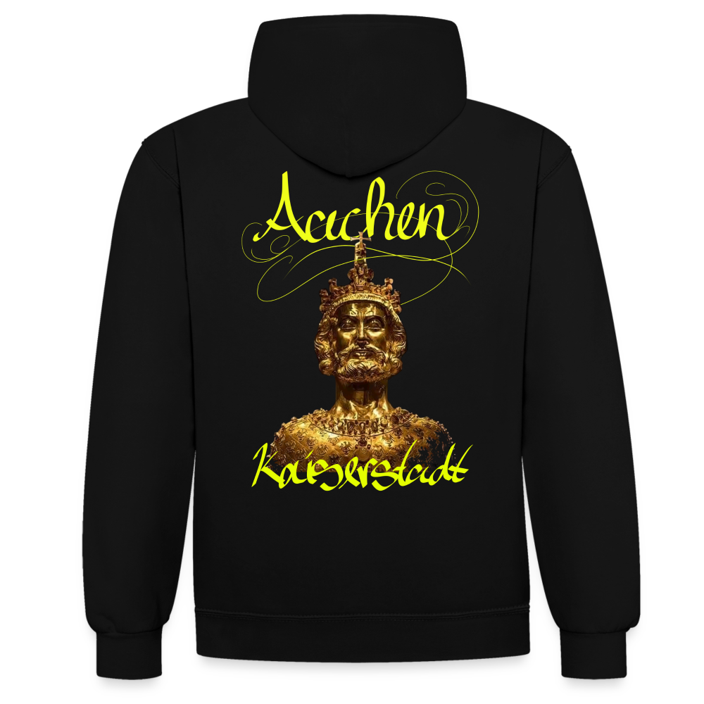 Aachen Kaiserstadt Kontrast-Hoodie - black/gold