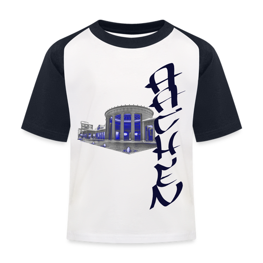 Elisenbrunnen, Kinder Baseball T-Shirt - Weiß/Navy